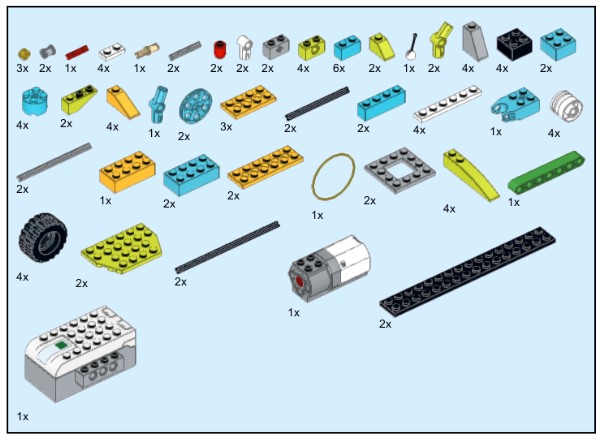 Инструкция из 100 деталей модели Модифицированный грузовичок для Lego WeDo 2.0