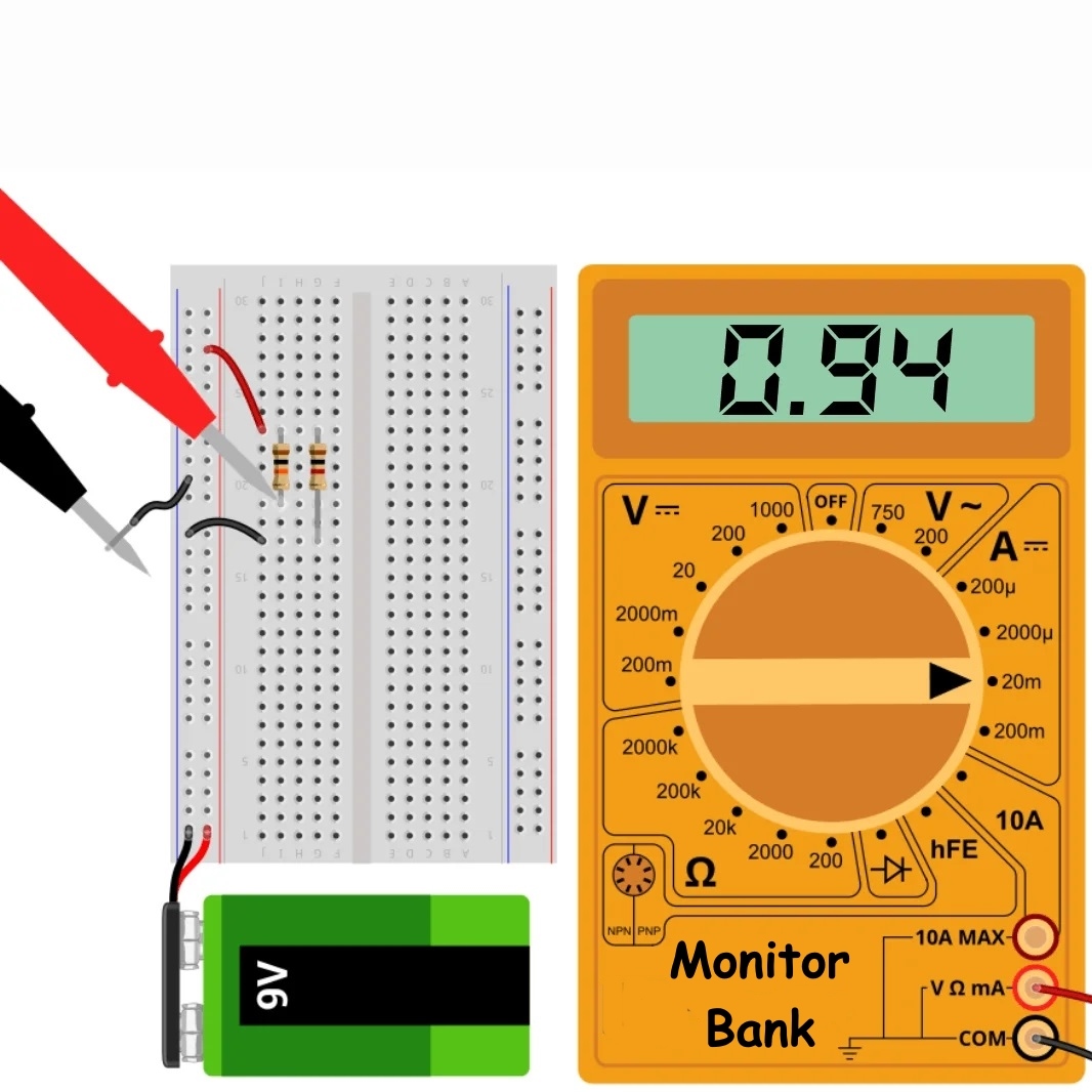 Измерение тока резистора R = 10к