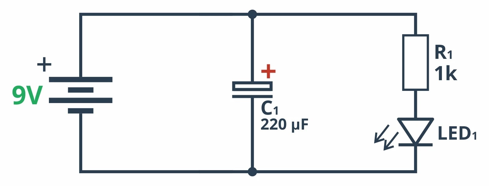Схема для подключения конденсатора