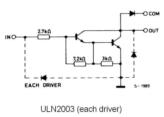 Внутренняя схема ULN2003