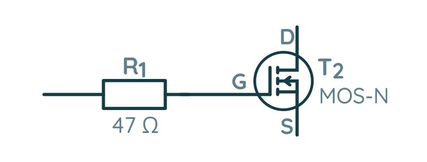 Фрагмент схемы с небольшим резистором