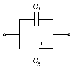 Два параллельно соединенных конденсатора