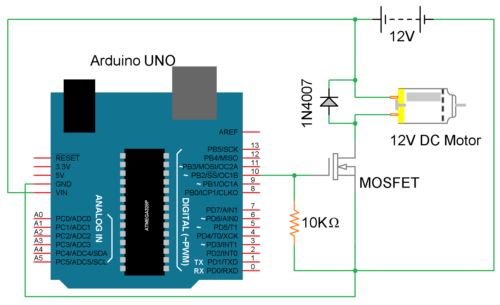 Схема выхода ШИМ от Arduino