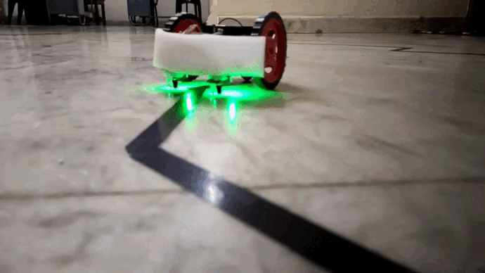 Как робот движется по линии